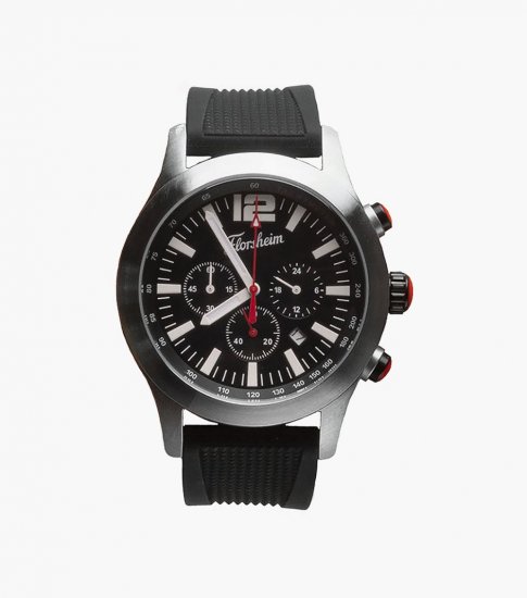 Florsheim Edwin Chronograph Stainless Steel Watch - Scarlet - Click Image to Close