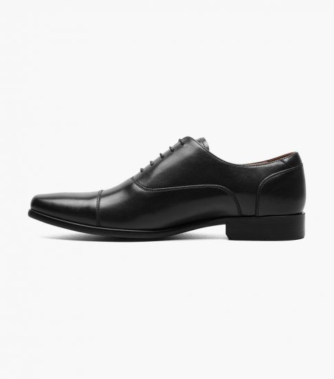 Florsheim Men's Postino Cap Toe Balmoral Oxford - Black Smooth - Click Image to Close