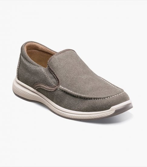 Florsheim Venture Jr. Canvas Venetian Slip On - Gray - Click Image to Close
