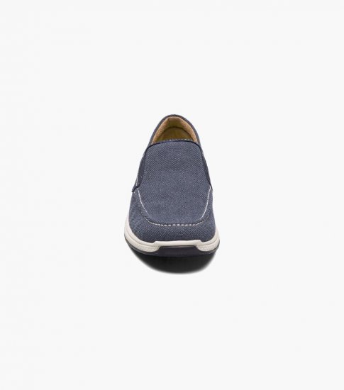 Florsheim Venture Jr. Canvas Venetian Slip On - Navy - Click Image to Close