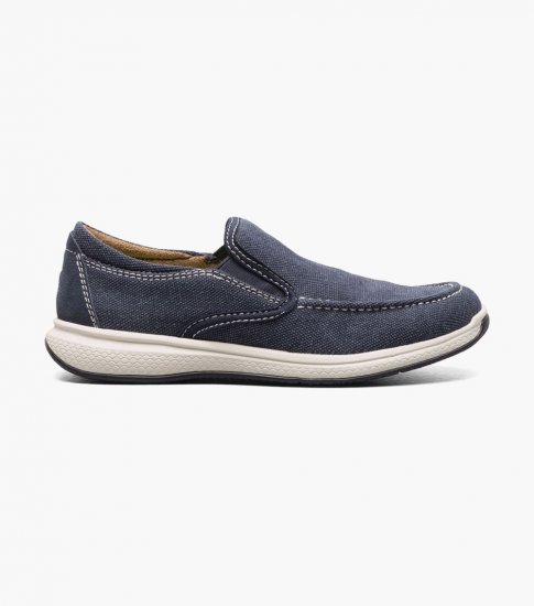Florsheim Venture Jr. Canvas Venetian Slip On - Navy - Click Image to Close