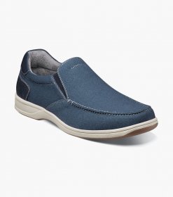 Florsheim Men's Lakeside Canvas Moc Toe Slip On - Navy Florsheim Men's Lakeside Canvas Moc Toe Slip On - Navy