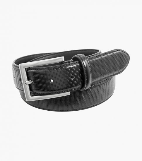 Florsheim Sinclair Perf Leather Belt - Black - Click Image to Close