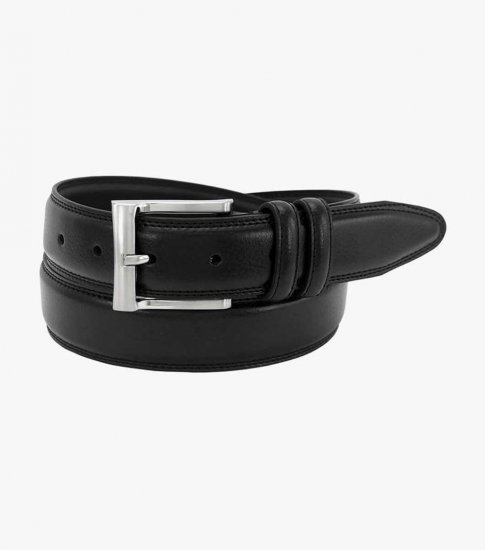 Florsheim Martin Pebble Grain Leather Belt - Black - Click Image to Close
