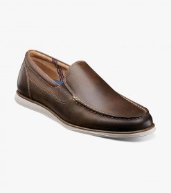 Florsheim Men's Atlantic Moc Toe Venetian Slip On - Brown CH Florsheim Men's Atlantic Moc Toe Venetian Slip On - Brown CH