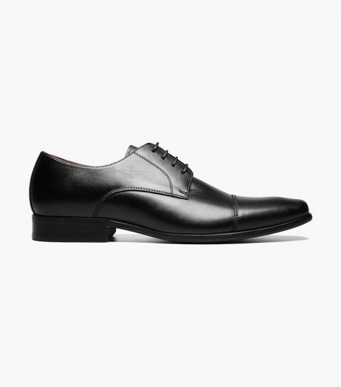 Florsheim Men's Postino Cap Toe Oxford - Black Smooth - Click Image to Close