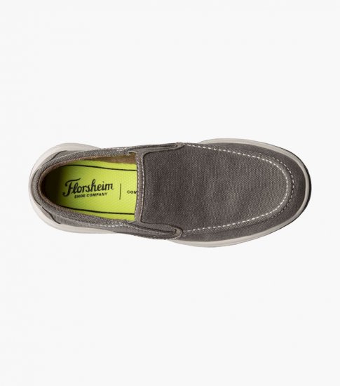 Florsheim Venture Jr. Canvas Venetian Slip On - Gray - Click Image to Close