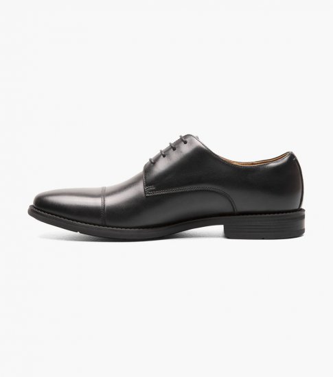 Florsheim Men's Santucci Cap Toe Oxford - Black - Click Image to Close