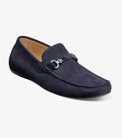 Florsheim Men's Dubino Moc Toe Bit Loafer - Navy Suede Florsheim Men's Dubino Moc Toe Bit Loafer - Navy Suede