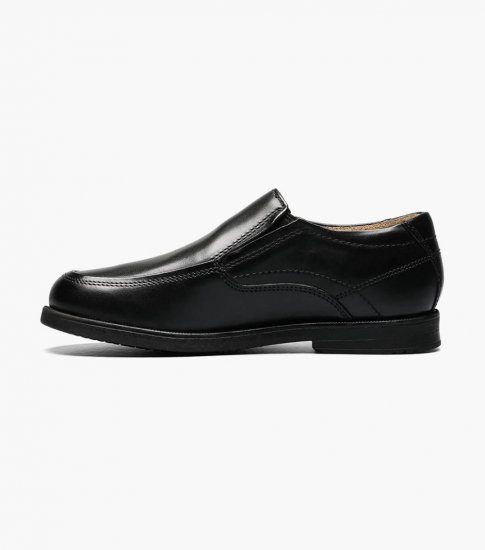 Florsheim Midtown Jr. Boys Moc Toe Slip On - Black - Click Image to Close
