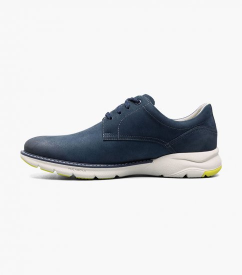 Florsheim Men's Frenzi Plain Toe Oxford - Navy Nubuck - Click Image to Close