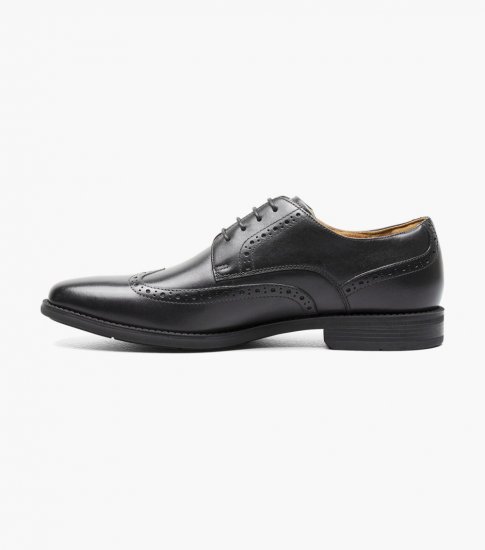 Florsheim Men's Santucci Wingtip Oxford - Black - Click Image to Close