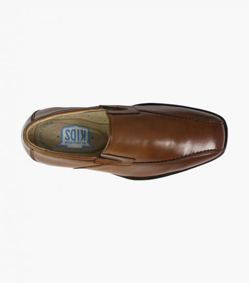 Florsheim Reveal Jr. Boys Bike Toe Slip On - Cognac - Click Image to Close