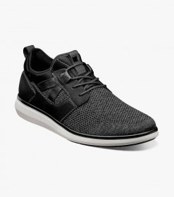 Florsheim Men's Venture Knit Plain Toe Lace Up Sneaker - Black