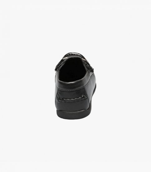 Florsheim Jasper Jr. Boys Moc Toe Bit Loafer - Black - Click Image to Close
