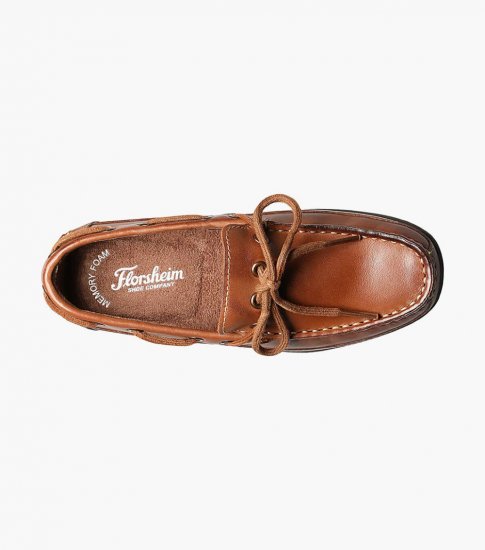 Florsheim Jasper Tie Jr. Boys Moc Toe Slip On Loafer - Saddle Tan - Click Image to Close