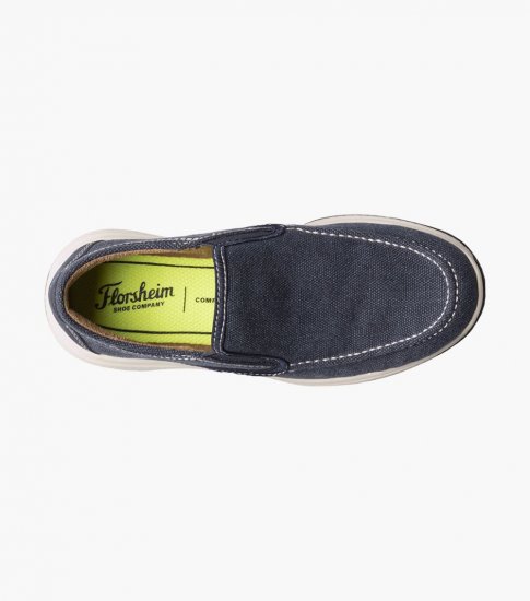 Florsheim Venture Jr. Canvas Venetian Slip On - Navy - Click Image to Close