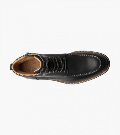 Florsheim Men's Chalet Moc Toe Lace Up Boot - Black CH - Click Image to Close