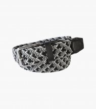Florsheim Myles Woven Elastic Belt - Black w/White Florsheim Myles Woven Elastic Belt - Black w/White