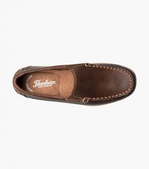 Florsheim Jasper Jr. Boys Moc Toe Venetian Loafer - Brown CH - Click Image to Close