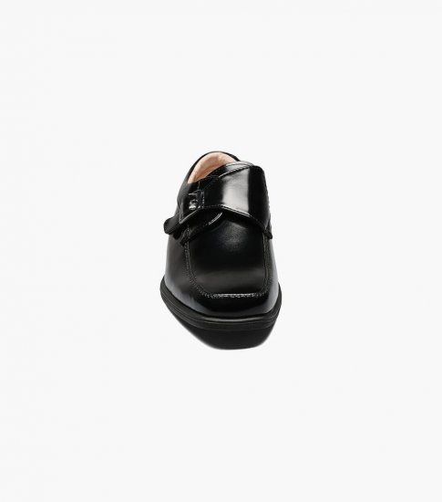 Florsheim Reveal Jr. Boys Moc Toe Monk Strap Oxford - Black - Click Image to Close
