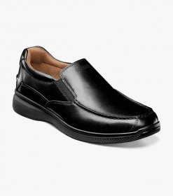 Florsheim Men's Great Lakes Moc Toe Slip On - Black Florsheim Men's Great Lakes Moc Toe Slip On - Black