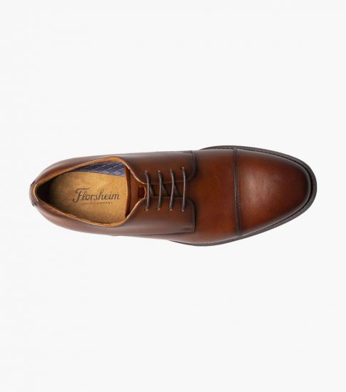 Florsheim Men's Santucci Cap Toe Oxford - Cognac - Click Image to Close