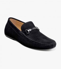 Florsheim Men's Dubino Moc Toe Bit Loafer - Black Suede Florsheim Men's Dubino Moc Toe Bit Loafer - Black Suede