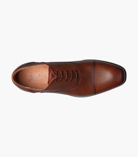 Florsheim Men's Postino Cap Toe Balmoral Oxford - Cognac - Click Image to Close