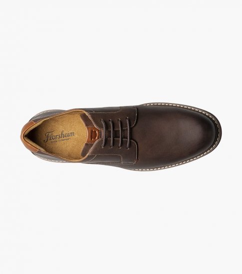 Florsheim Men's Norwalk Plain Toe Oxford - Brown CH - Click Image to Close