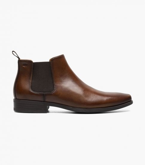 Florsheim Men's Jackson Plain Toe Gore Boot - Cognac - Click Image to Close