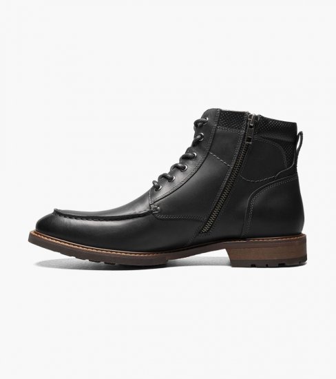 Florsheim Men's Chalet Moc Toe Lace Up Boot - Black CH - Click Image to Close