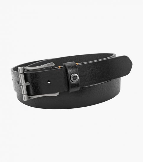 Florsheim Gilmore Saddle Leather Bit Belt - Black - Click Image to Close