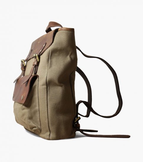 Florsheim Orazio Canvas/Leather Backpack - Green - Click Image to Close