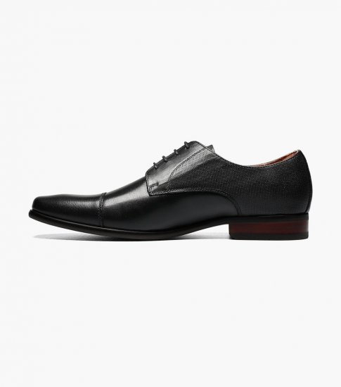 Florsheim Men's Angelo Cap Toe Oxford - Black - Click Image to Close