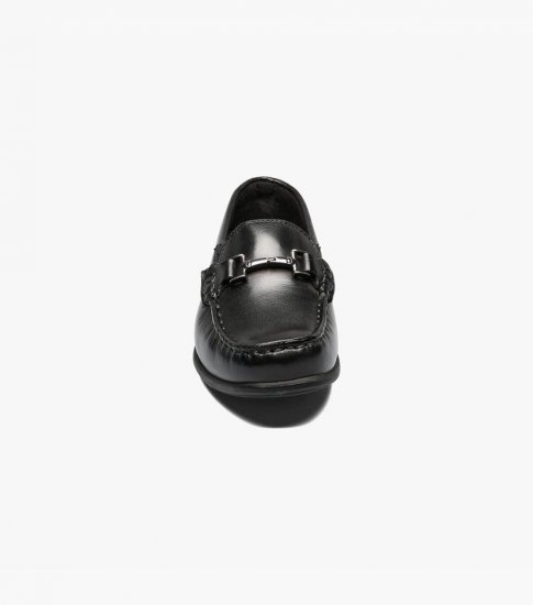 Florsheim Jasper Jr. Boys Moc Toe Bit Loafer - Black - Click Image to Close