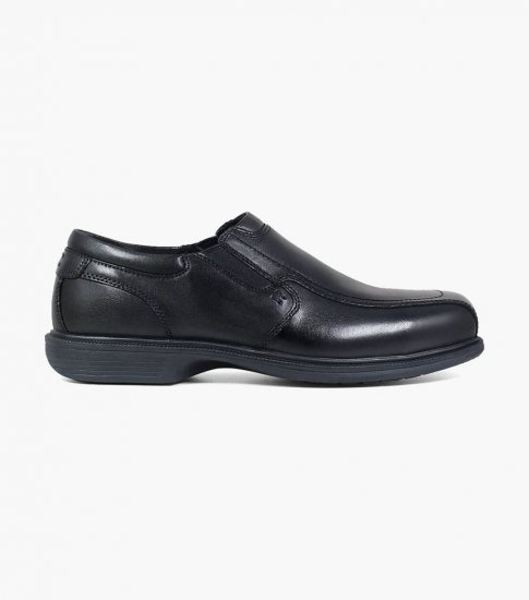 Florsheim Men's Coronis Work Steel Toe Black Bike Toe Slip On - Black - Click Image to Close