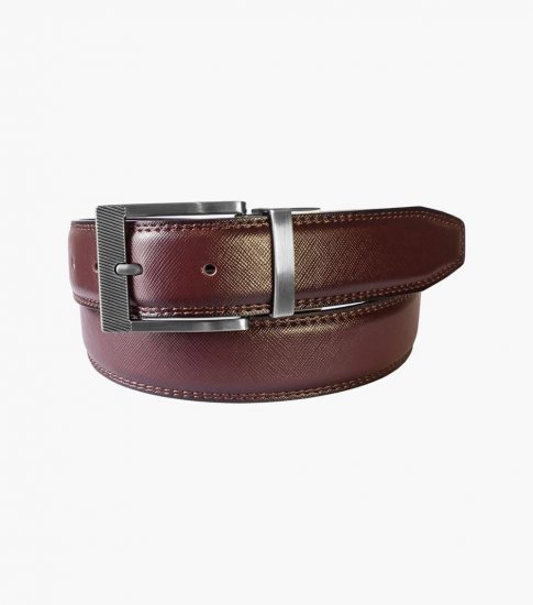 Florsheim Perrion Reversible Belt - Burgundy - Click Image to Close