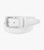 Florsheim Martin Pebble Grain Leather Belt - White Florsheim Martin Pebble Grain Leather Belt - White
